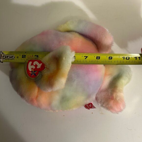 2000 TY Beanie Baby Buddy Coral The Fish Rainbow Tie Die stuffed animal - Picture 8 of 8